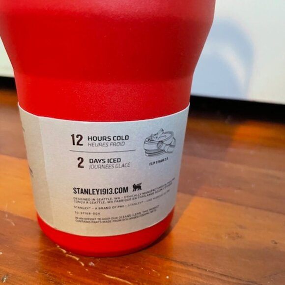 NEW Stanley Water Bottle COLD Tea Iceflow Flip Straw Tumbler Red 30 Oz - Picture 11 of 14